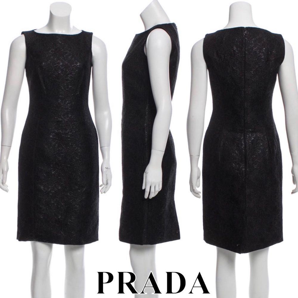 🚫SOLD🚫 Prada Black Sleeveless Floral Jacquard Dress NWOT